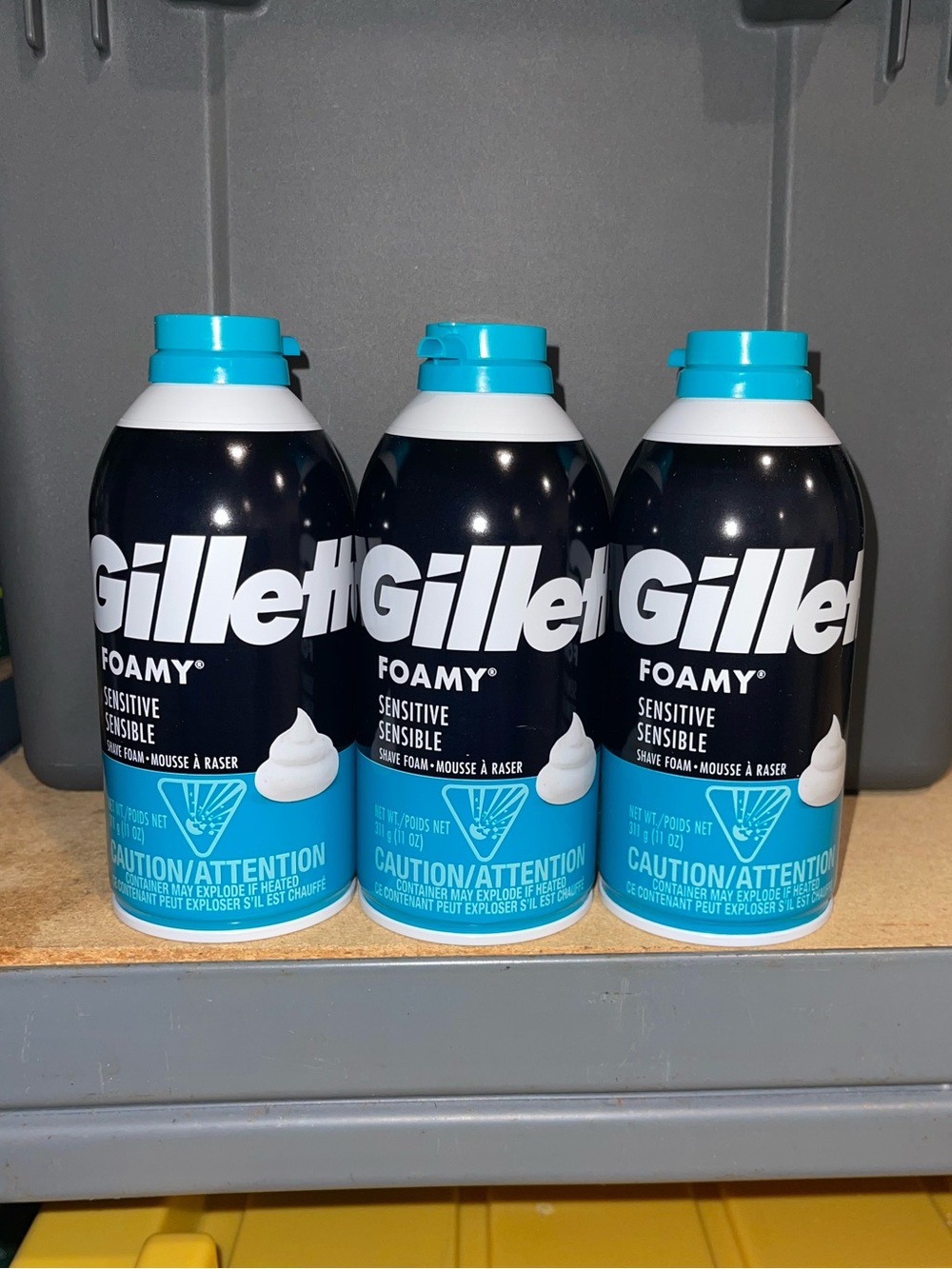 3 Pack Gillette Foamy Sensitive Skin Shave Foam Unscented 7 oz